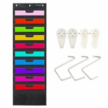 Organization Pocket Chart, Wall Hanging File Organizer Folder With 10 La... - $22.79