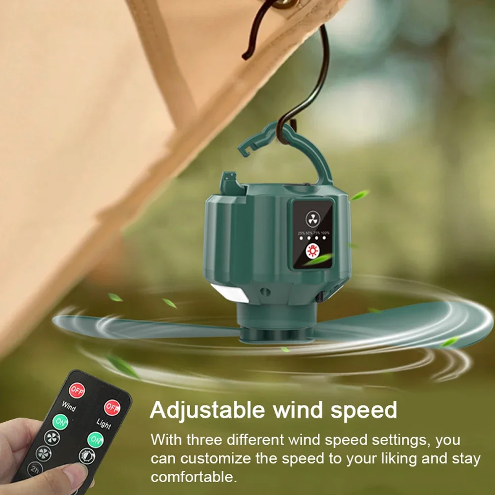 Outdoor Camping Hiking Tent Multifunction USB Rechargeable Fan Portable - £32.18 GBP+