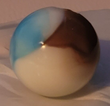 Vintage Shooting Marble Brown White Blue Swirling Small Chip Decorative ... - $10.99