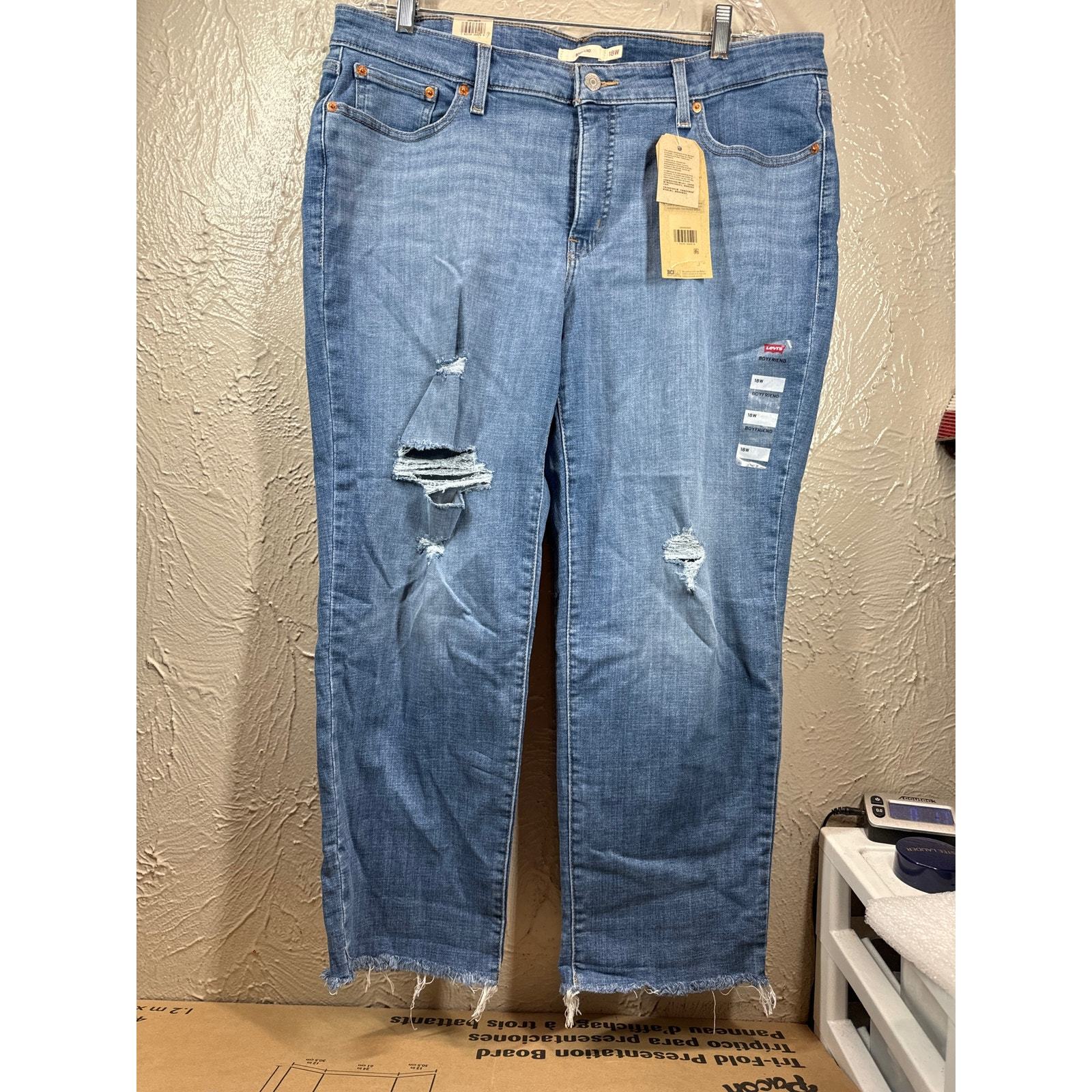 Levi's Boyfriend Capri Womens Blue Wash Red Tab 26” Inseam Stretch Fit Size 18W Item image 5