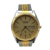 Citizen Two Toned CQ Day-Date Mens Analog Quartz Wrist Watch - $39.59