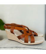 Cole Haan Crystal Wedge Leather Espadrille Strap Sandal, Brown, Size 9, ... - $83.22
