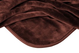 Solaron King Size 86&quot; x 94&quot; Solid Korean Mink Blanket Chocolate - £66.21 GBP