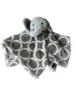 Gray Elephant Plush Baby Security Blanket 14&quot;x14&quot; Soft &amp; Cozy Hudson Baby - $11.52