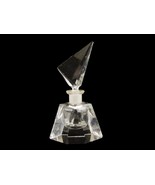 Vanity Perfume Bottle, Clear Faceted Art Glass w/Geometric Stopper, Vintage - $26.79 CAD