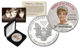PRINCESS DIANA  20th Anniversary 1oz .999 SILVER AMERICAN EAGLE U.S. COI... - £67.23 GBP