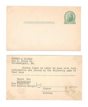 UX27 Used Cars 1920s Hupmobile Handley Knight Autos Phila Pa Inquiry Postal Card - $9.95
