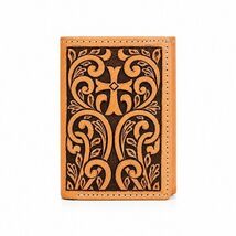 Wallet Men's Western Tri-Fold Wallet Cowhide Floral Tooled Leather 18FKW... - $44.54