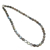 Flashy Labradorite Beaded Necklace, Natural Labradorite Oval Beads, Gift for Her - £37.01 GBP+