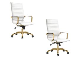 LeisureMod Harris High-Back Task Office Chair - Modern Leather Upholstery with G - $494.31