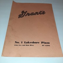 1950s Menu GRANTS Restaurant No. 1 Lakeshore Plaza San Fransisco, CA Delightful - £15.79 GBP