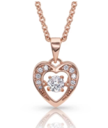 Montana Silversmith ~ Let&#39;s Dance A Little Dance Rose Gold Heart Necklace - £37.13 GBP