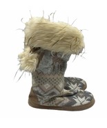 Muk Luks Winter White Faux Fur Tall Slippers House Christmas Womens Size... - $29.69