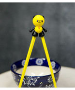 Yellow Giant Panda Reusable Training Chopsticks Set With Silicone Helper... - $12.28 CAD