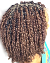 Brown Kinky Braided Wig Full Lace with Baby Hair Knotless Box Braids Fre... - $99.00