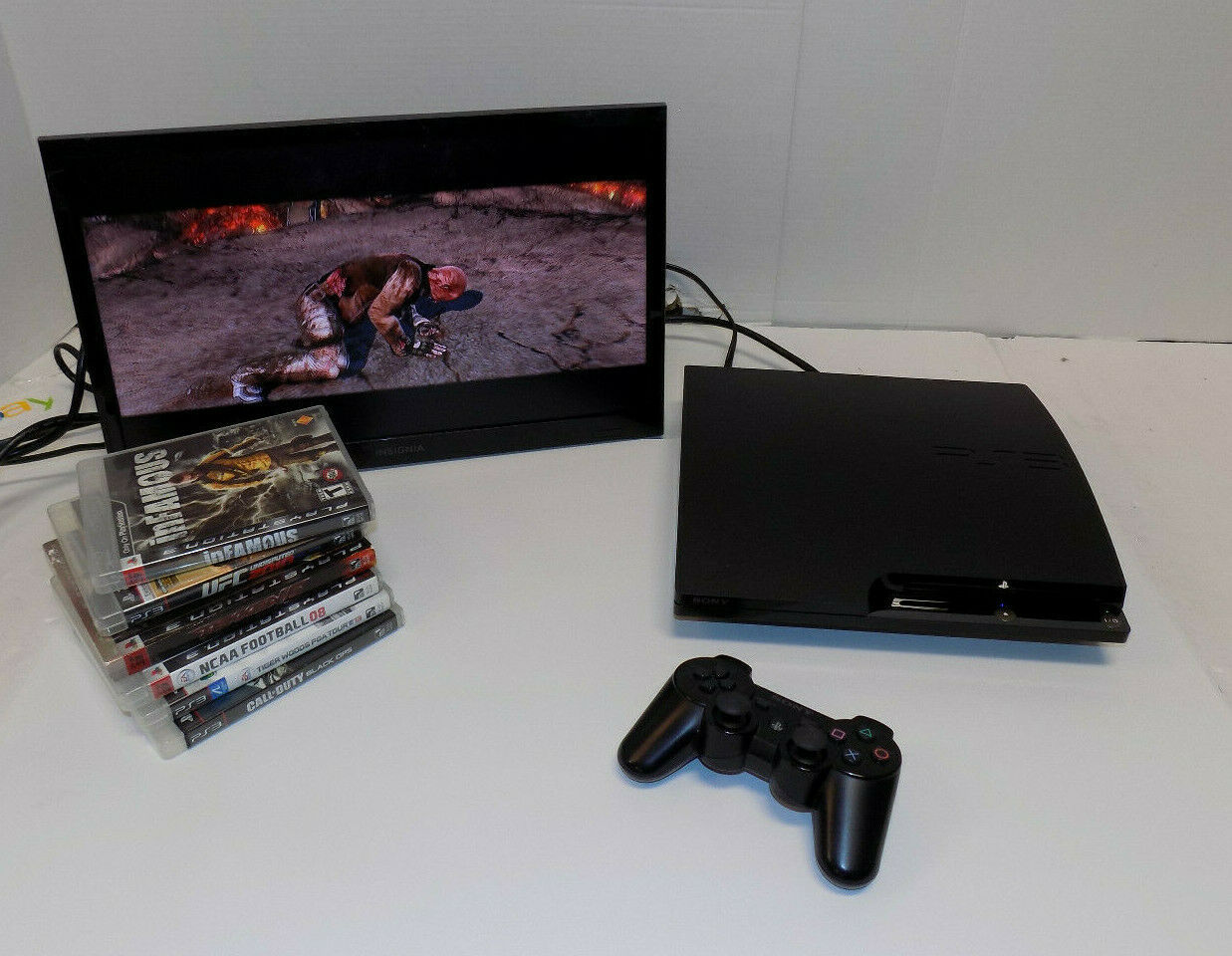 Sony PlayStation 3 PS3 Slim CECH2001A 120GB PS3 Console w/ Controller & 6 Games - $146.98