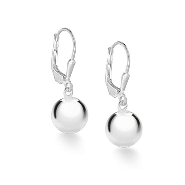 Tuscany Silver Sterling Silver Ball Lever Back Drop Earrings of 10 mm  - $56.00