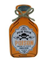 Halloween Pick Your POISON Drink At Your Own RISK Wood Decor Skull &amp; Crossbones - £7.99 GBP