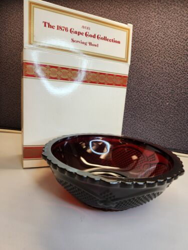 Vintage Avon 1886 - 1986 Centennial Ed. 8.5" Ruby Red Serving Bowl Cape Cod - $19.00