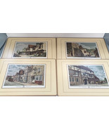 Vintage set of 4 old English inns cork back placemats colonial decor the... - £15.66 GBP