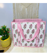 Quilted Block Print Large Tote Bags Women Shoulder Beach Shopping Bag Gifts - $29.35 CAD+