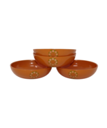 Nasco Flamingo MCM Orange Flower Motif Melamine Plastic Bowls Japan - $55.17 CAD