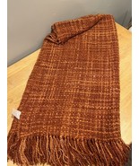 Crate and Barrel BEXLEY THROW Blanket Cozy- Burnt Orange 40” X 70” - $649.39 MXN