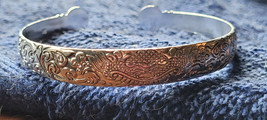 New &quot;Silver Tone&quot; Cuff Bracelet Oriental Asian Collectible Decorative Dressy - £11.72 GBP