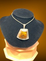 Large Baltic Amber Sterling Silver   Cognac and Yellow Amber  47 Grams 28” - £218.57 GBP