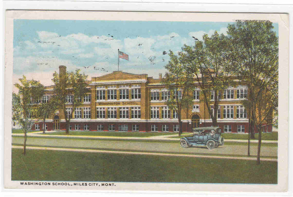 Washington School Miles City Montana 1929 postcard - £4.84 GBP