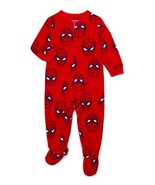 Spider-man Boy's Superhero Print Red Fleece Footed Pajama Sleeper - $24.99