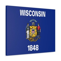 Wisconsin State Flag Canvas Vibrant Wall Art Unframed Home Decor - £60.74 GBP+