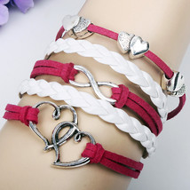 Hearts Infinity Sign Friendship Leather Bracelet for Girls - €10,49 EUR