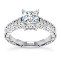 0.80 Ct Princess Cut Diamond Wedding Engagement Ring 14k White Gold Finish - £71.57 GBP