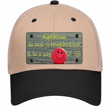 Happiness Way Of Life Ball Novelty Khaki Mesh License Plate Hat - £23.24 GBP