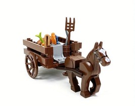 Horse Drawn Cart western Cowboy for Minifigure Custome - £10.80 GBP