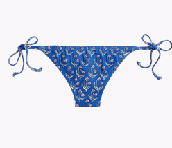 J Crew String Bikini Bottom Floral Block Print Blue NWT Size XL - $19.39