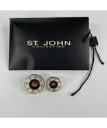 St. John Collection Replacement Button Clear Gold Brown Logo Single Shan... - $9.00