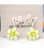 Alexis Bittar Sunkissed White Lily Lucite Mother of Pearl Crystal Earrin... - $196.52