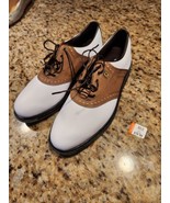 FootJoy Superlites Golf Shoes Mens Size 8.0   White &amp; Brown Soft Spikes ... - $98.01