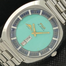 DAY/DATE @ 6 Vintage Fuji Automatic Japan Mens Sea Green Watch 607-a314718-6 - £117.93 GBP
