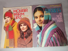 Columbia-Minerva Hats Scarves Shawls 1972 Crochet Knit Vintage Pattern Leaflets - $13.81