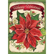 Poinsettia Brilliance Garden Flag - 2 Sided Message, 12.5&quot; x 18&quot; - £17.47 GBP