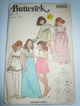 Vintage Girl&#39;s Size 7 Breast 27 Dress &amp; Skirt Uncut Pattern #6063 - £7.15 GBP