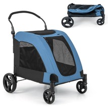 4 Wheels Extra Large Dog Stroller Foldable Pet Stroller with Dual Entry(D0102HQ5 - $252.10