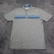 Travis Mathew Shirt Mens M Gray Short Sleeve Button Embroidered Logo Knit Polo - £20.20 GBP