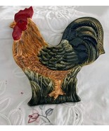 Vintage Colorful Ceramic Rooster Spoon Rest Farm House Style 9 x 7&quot; by Home - $12.86
