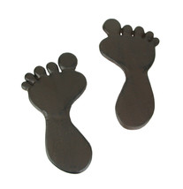 Zeckos Pair Of Cast Iron Footprint Stepping Stones Antique Finish - £28.79 GBP