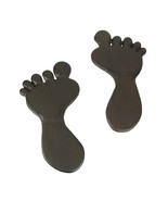 Zeckos Pair Of Cast Iron Footprint Stepping Stones Antique Finish - £28.79 GBP