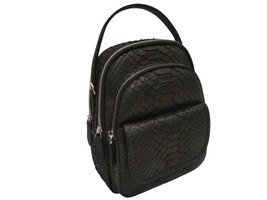 Small Travel Backpacks for Women&#39;s | Black Snakeskin Leather &amp; Adjustabl... - $225.00